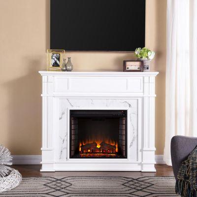 Rochester  Electric Media Fireplace in White