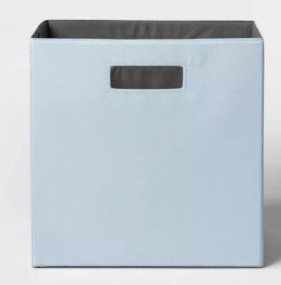 Fabric Cube Storage Bin Soft Blue
