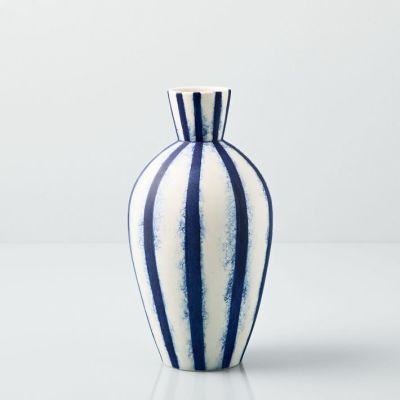 Abstract Indigo Vase, Stripe, Small