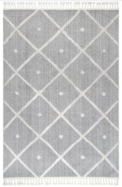 Gray Zenful Pip Tiles Tassel Area Rug-8'x10'