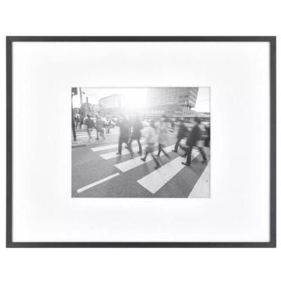 Thin Gallery Matted Photo Frame Black with frame 18''x14''
