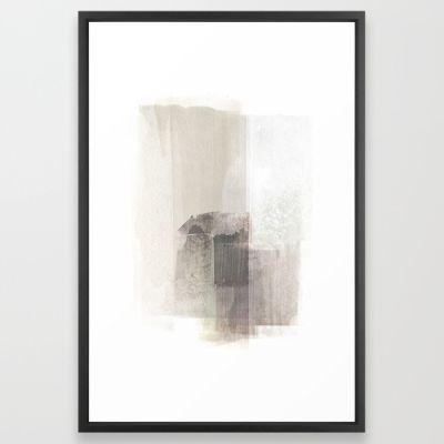 Beige and Brown Minimalist Abstract Painting with frame 24" x 36"