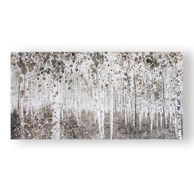 NEUTRAL WATERCOLOUR WOODS PRINTED CANVAS