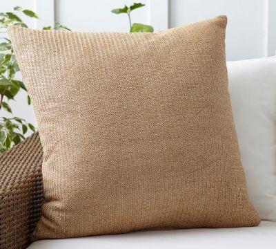 Faux Natural Fiber Indoor Outdoor Pillow 26 Natural With Insert-26"x26"