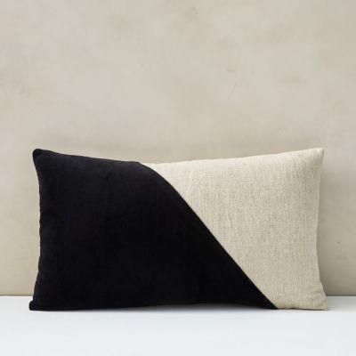 Cotton Linen Velvet Lumbar Pillow Cover No Insert-12"x12"