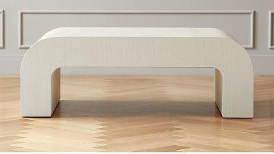 HORSESHOE IVORY LACQUERED LINEN COFFEE TABLE
