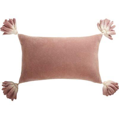 BIA TASSEL MAUVE VELVET PILLOW WITH FEATHER