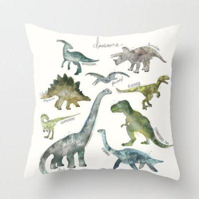 Dinosaurs Throw Pillow With Insert-18"x18"