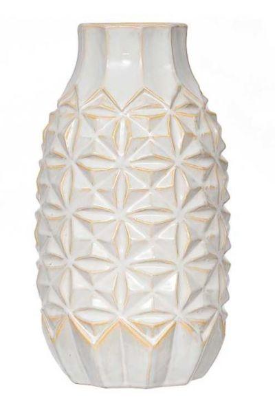 White Starburst Ceramic Vase