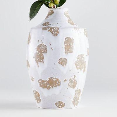 Edmer Spotted Large White Vase