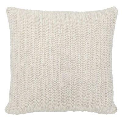 Kosas Home Marcie Knitted 22 inch Throw Pillow Ivory With Insert-22"x22"