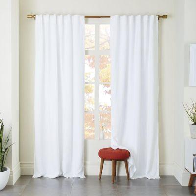 European Flax Linen Curtain White