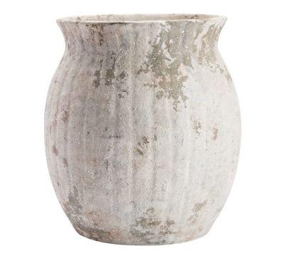 Handcrafted Weathered White Terra Cotta Vases