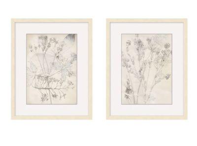 Ivory Foliage Print, Set of 2