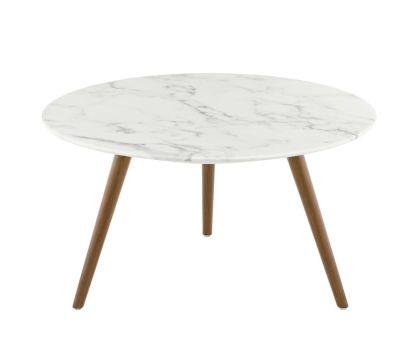 Lippa Round Marble Coffee Table with Tripod Base
