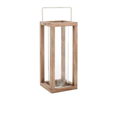 14 in Wood and Glass Outdoor Patio Lantern