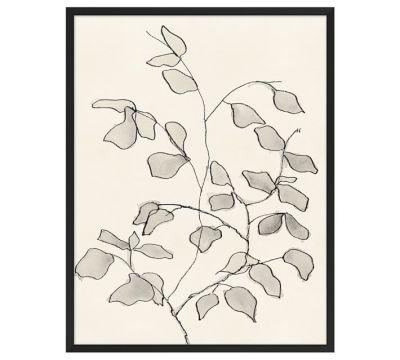Charcoal Leaves Framed Print