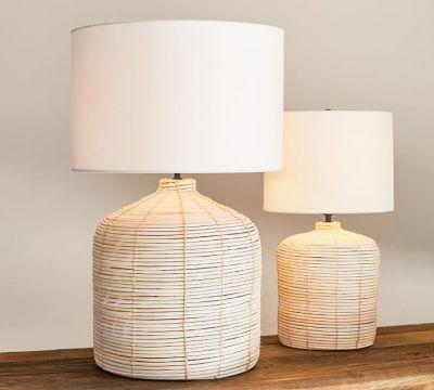 Cambria Seagrass Table Lamp with XL SS Gallery Shade - Large