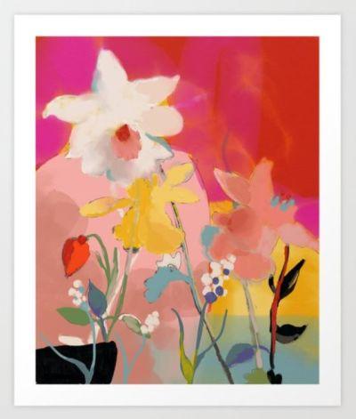 Blooming abstract pink Art Print