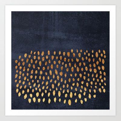 Pattern Play Navy and Gold Art Print