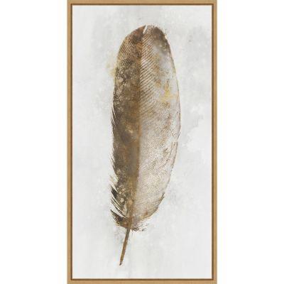 Amanti Art Golden Feather I Framed Canvas Print