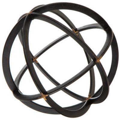 Black & Gold Banded Decorative Sphere