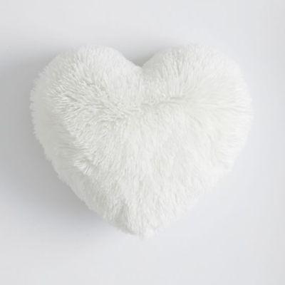 Fluffy Luxe Heart Pillow With Insert-14"x16"