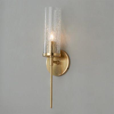PENCIL ARM AND CRACKLE GLASS SCONCE