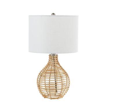 Bryce 20.5 in. Tan Rattan Table Lamp with Shade