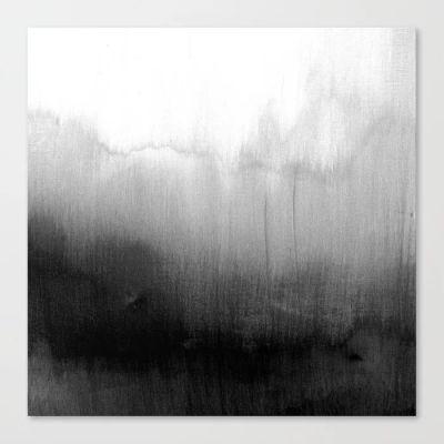 Modern Black and White Watercolor Gradient Canvas Print
