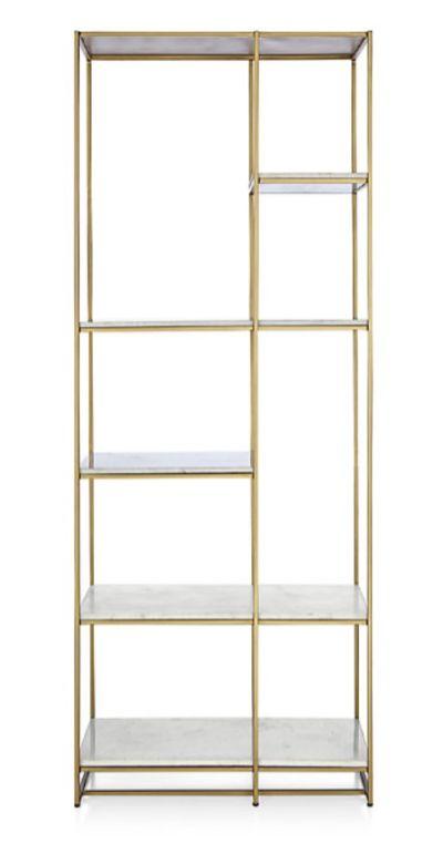 Estelle Brass and Marble Bookcase