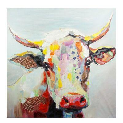 Colorful Bessie the Cow Unframed Painting Print