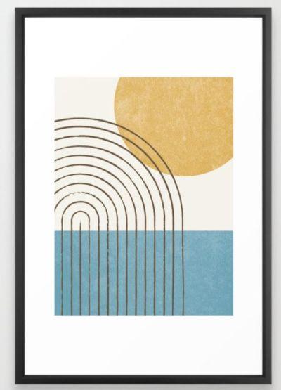 Sunny ocean Framed Art Print