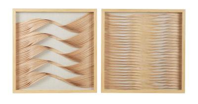 2 Piece Framed Wood Ribbon Shadow Boxes Wall Décor Set (1 of 2)