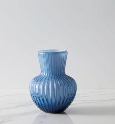 Decorative Linear Caned Glass Vases
