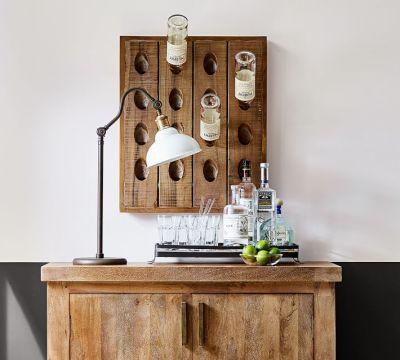 French Wine Bottle Wall Rack Natural