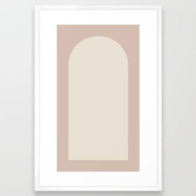Minimal Arch Neutral Pink Framed Art Print with frame 24" x 36"