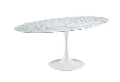 Lippa 78in Oval Artificial Marble Dining Table