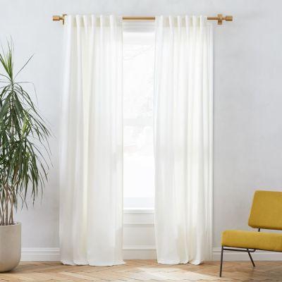 Linen Cotton Curtain Stone White-48''x96''