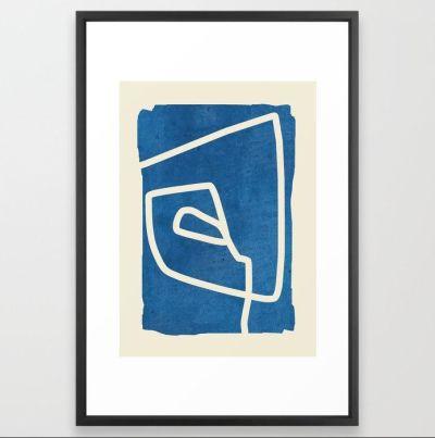 abstract minimal 57 Art Print with Frame 24" x 36"