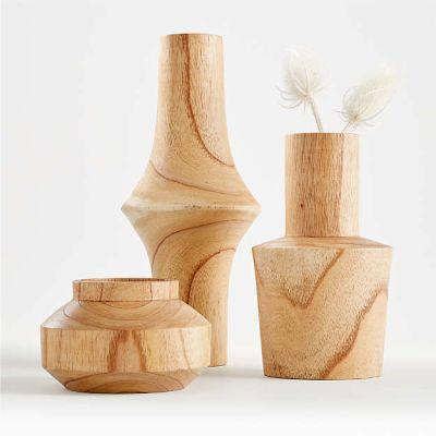Orla Natural Wood Vases