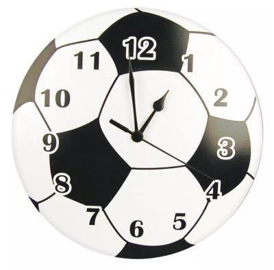 Soccerball Wall Clock Black White