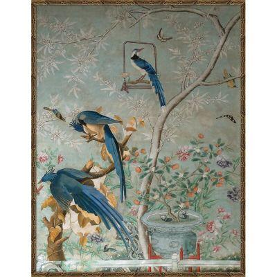 Chinoiserie Collage Picture Frame Painting Print on Paper