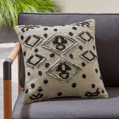 Mohave Embroidered Outdoor Pillow With Insert-18"x18"