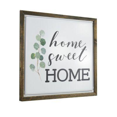 Framed Metal Home Sweet Home Wood Wall Décor