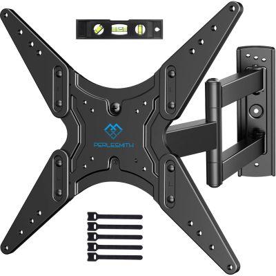 PERLESMITH TV Wall Mount for Most 26-55 Inch Flat Curved TVs with Swivels, Tilts & Extends