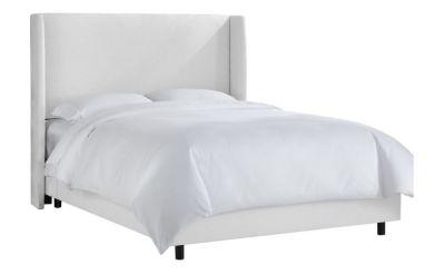 Kelly Wingback Bed White Twill-Queen