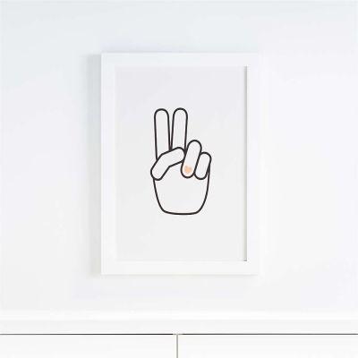 Peace Hand Heart Framed Wall Art