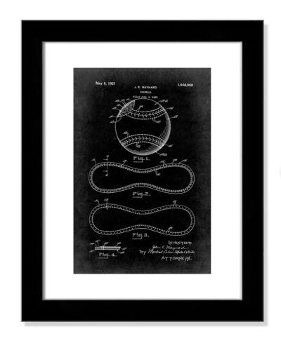 Vintage Baseball Patent Framed Graphic Art Print