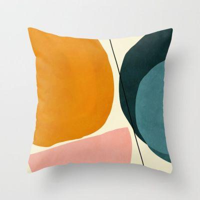 Shapes Geometric Minimal Painting Abstract Throw Pillow With Insert-20"X20"